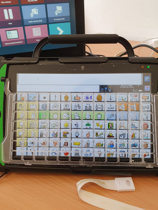  Augmentative & Alternative Communication (AAC) device used mainly by childern when the child does not have the ability to use speech as a primary means of communication.