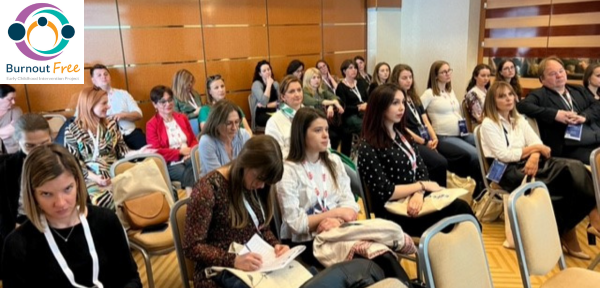 Picture taken at the multiplier event in Zagreb. Participants sitting and taking notes while listening to speakers.